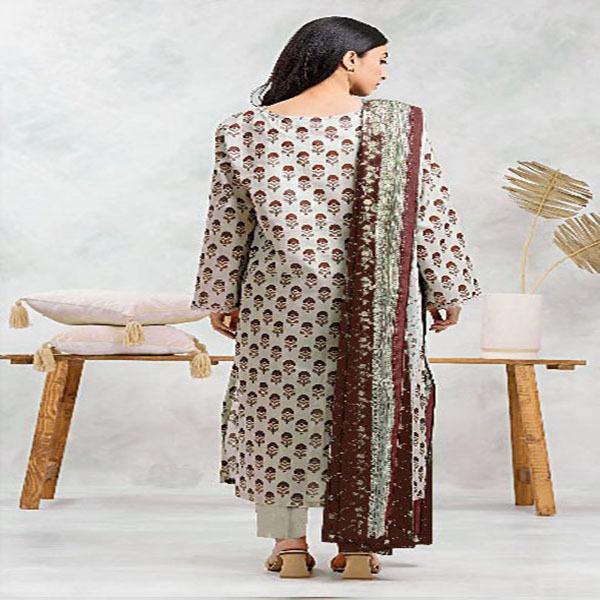 3 Pcs Women's Unstitched Linen Printed Suit