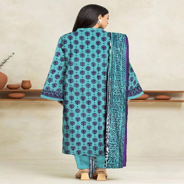 3 Pcs Women's Unstitched Linen Printed Suit