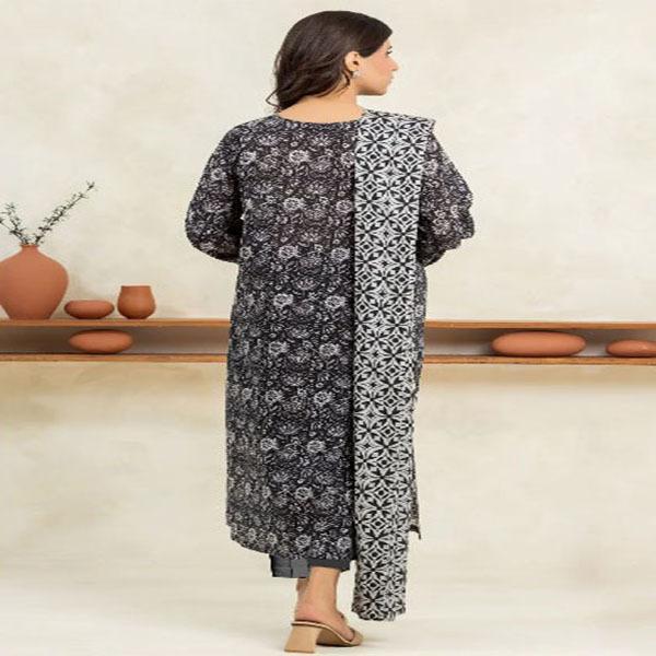 3 Pcs Women's Unstitched Linen Printed Suit