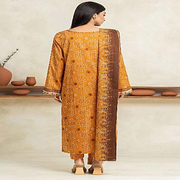 3 Pcs Women's Unstitched Linen Printed Suit