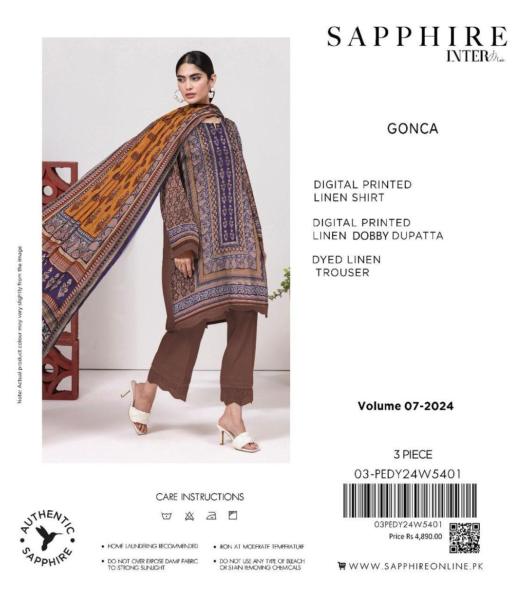 3 Pcs Women's Unstitched Linen Printed Suit