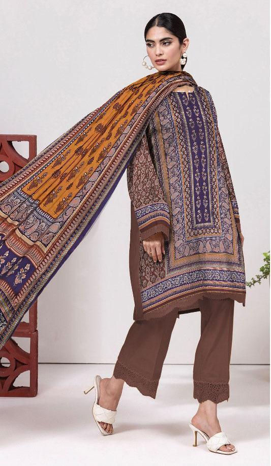 3 Pcs Women's Unstitched Linen Printed Suit