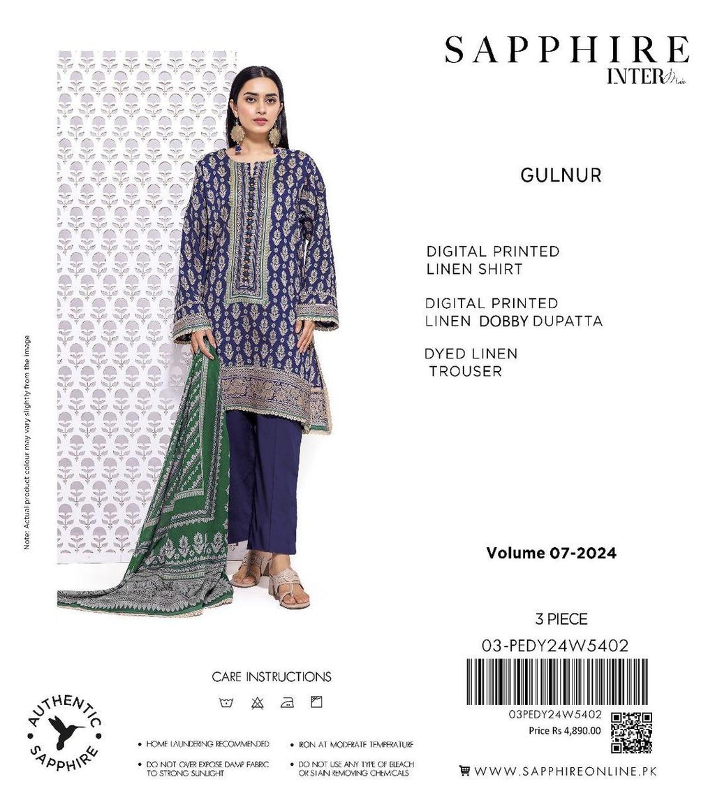 3 Pcs Women's Unstitched Linen Printed Suit