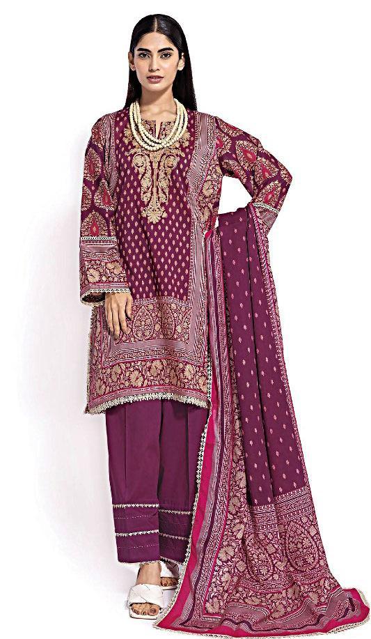3 Pcs Women's Unstitched Linen Printed Suit