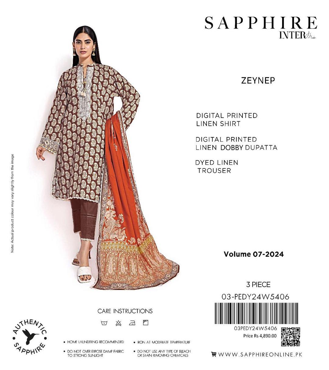 3 Pcs Women's Unstitched Linen Printed Suit
